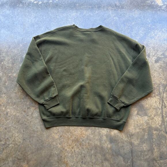 Vintage 90s Y2K Boxy Green Russell Sweatshirt - Picture 4 of 4
